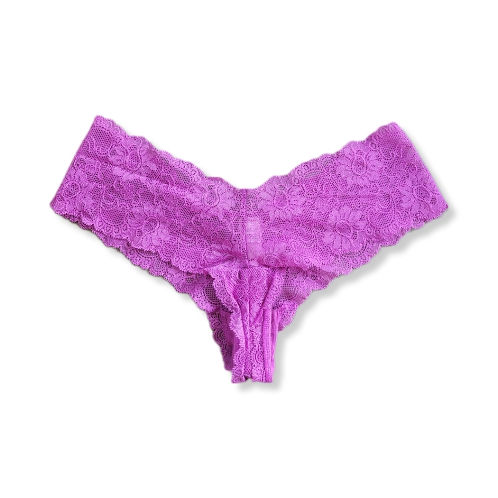 Victoria's Secret Lacie Panty Fushia Purple Pink Nylon Spandex Polyester…